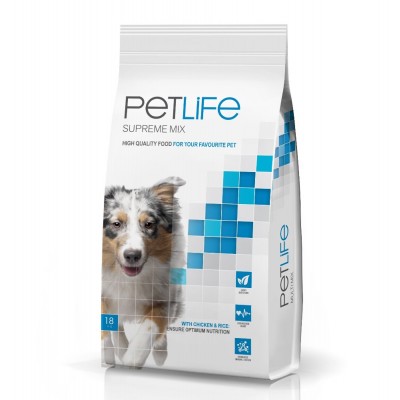 Dog food PETLIFE SUPREME MIX for adult dogs with chicken and rice