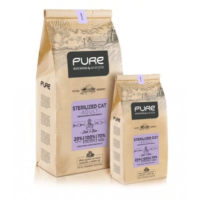 Dry cat food holistic GMO free super premium with fresh turkey and rice for sterilized cats on eco-friendly bag