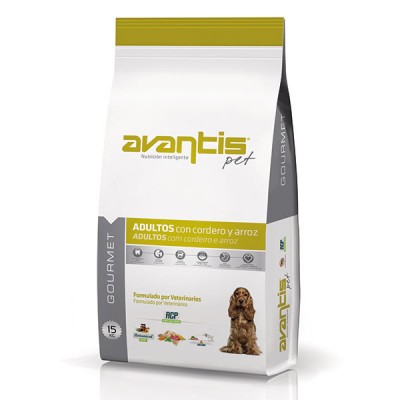 Dry dog premium food Avantis Pet Gourmet with pork, chicken and lamb